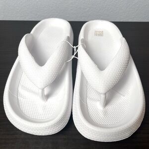 White Minimalists Flip Flops Pool Shower Shoes